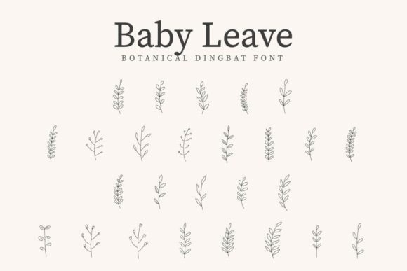 Baby Leave: A Whimsical Dingbat Typeface for Nature-Inspired Brands