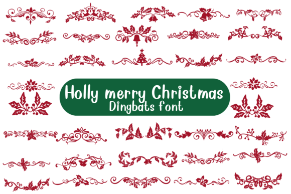 Holly Merry Christmas Dingbat Font for Crafters and Makers