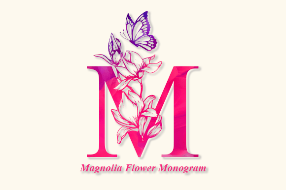 Magnolia Flower Monogram: Elegant Decorative Font for Digital Campaigns