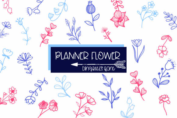 Planner Flower: A Cute Dingbats Font for Brand Identity Projects