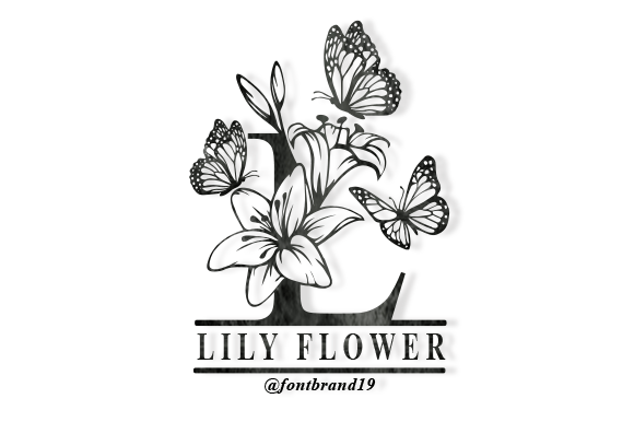 Split Lily Flower Monogram: A Decorative Font for Crafters